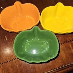 Temptations Pumpkin-Shaped Bowls - Orange, Yellow, Green